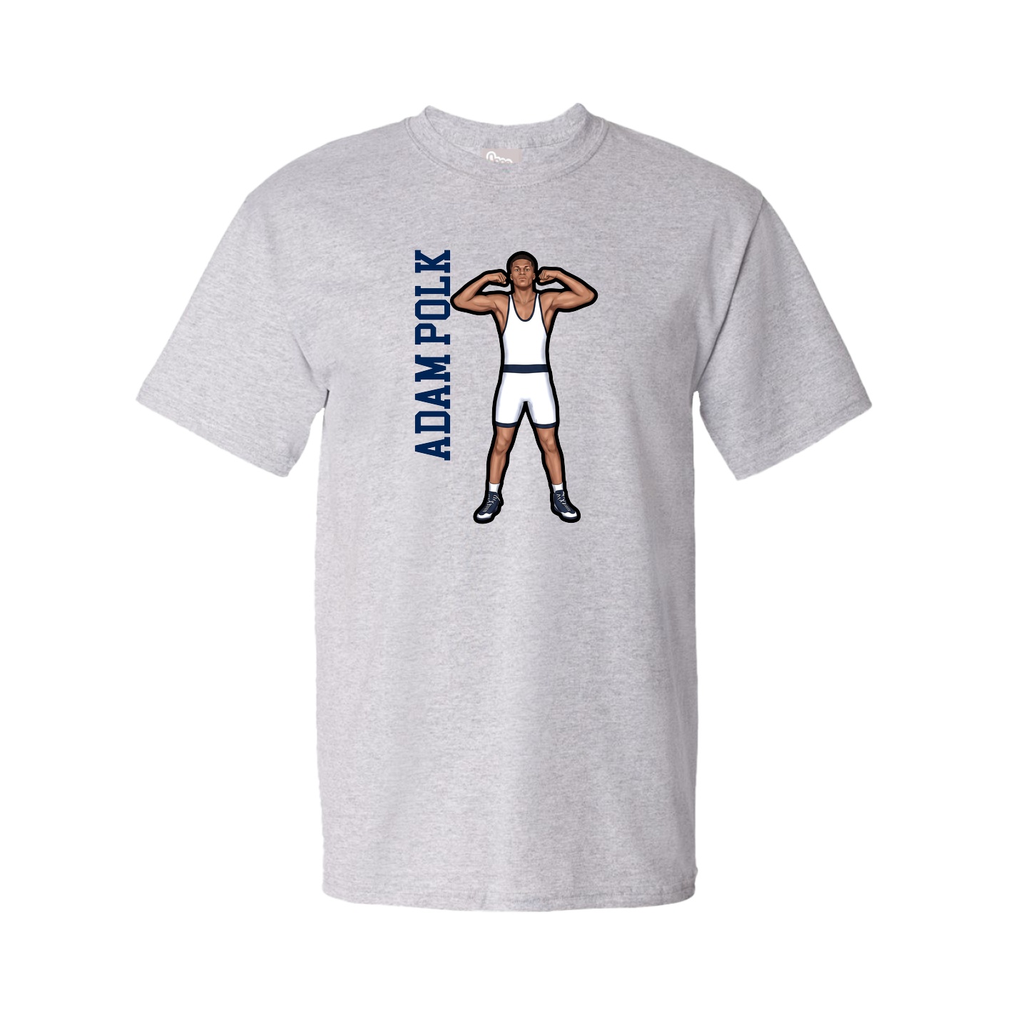 Tee — Name Vertical in Grey