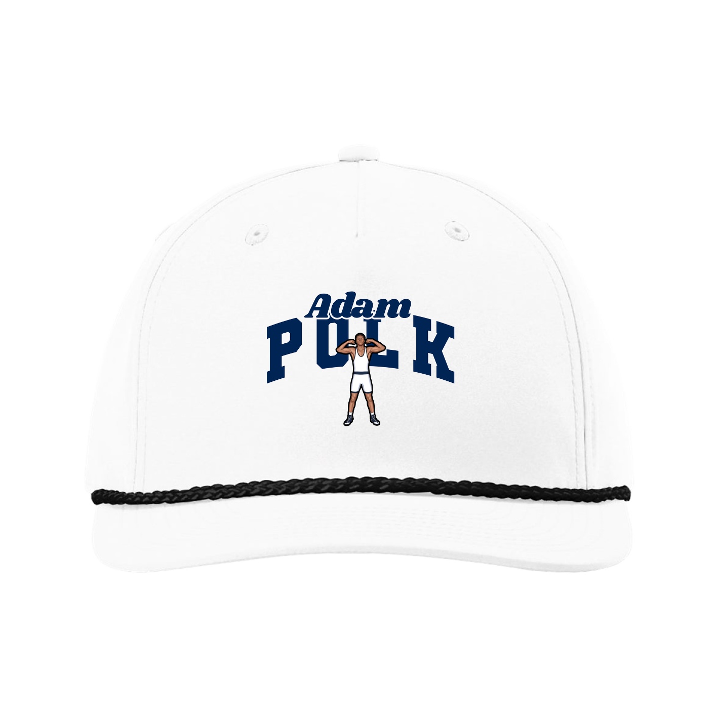 Five-Panel Classic Rope Cap — Signature Arch in White