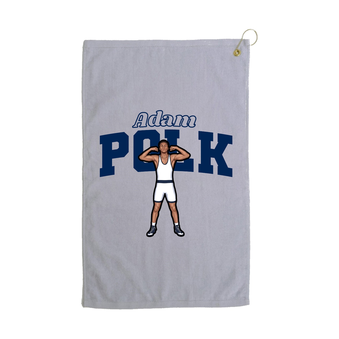 Golf Towel — Name Arch in Grey
