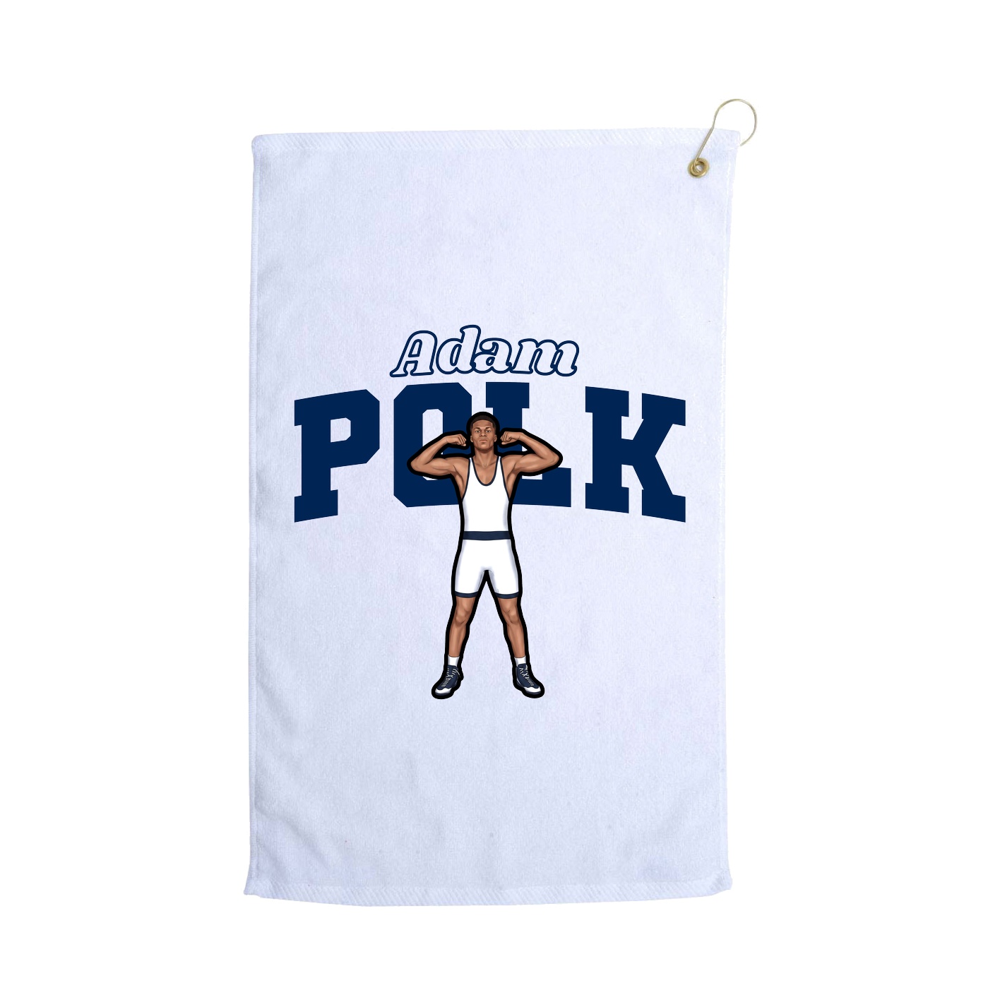 Golf Towel — Name Arch in White