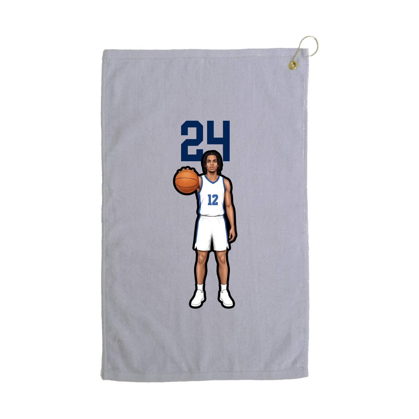 Golf Towel — Number Top in Grey