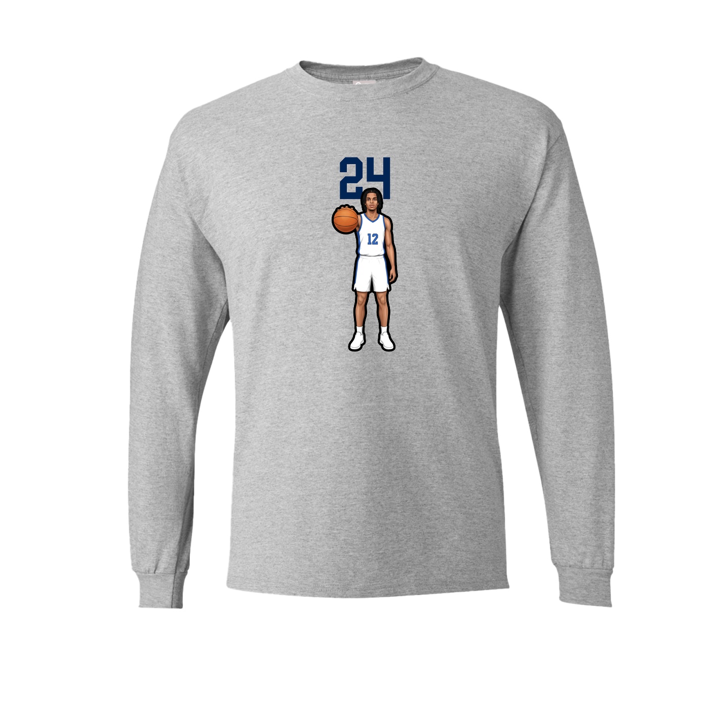 Long Sleeve Tee — Number Top in Grey
