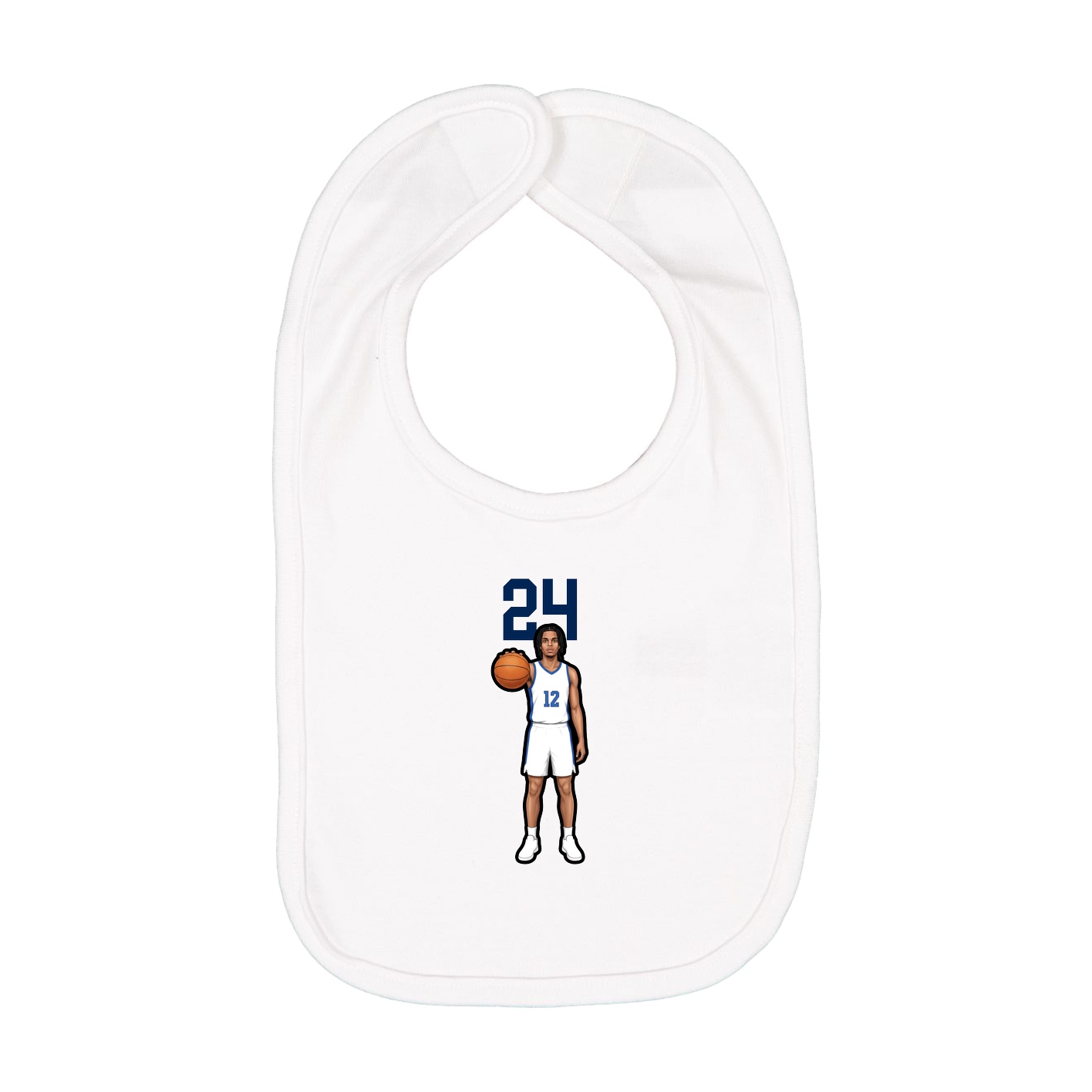 Infant Bib — Number Top in White