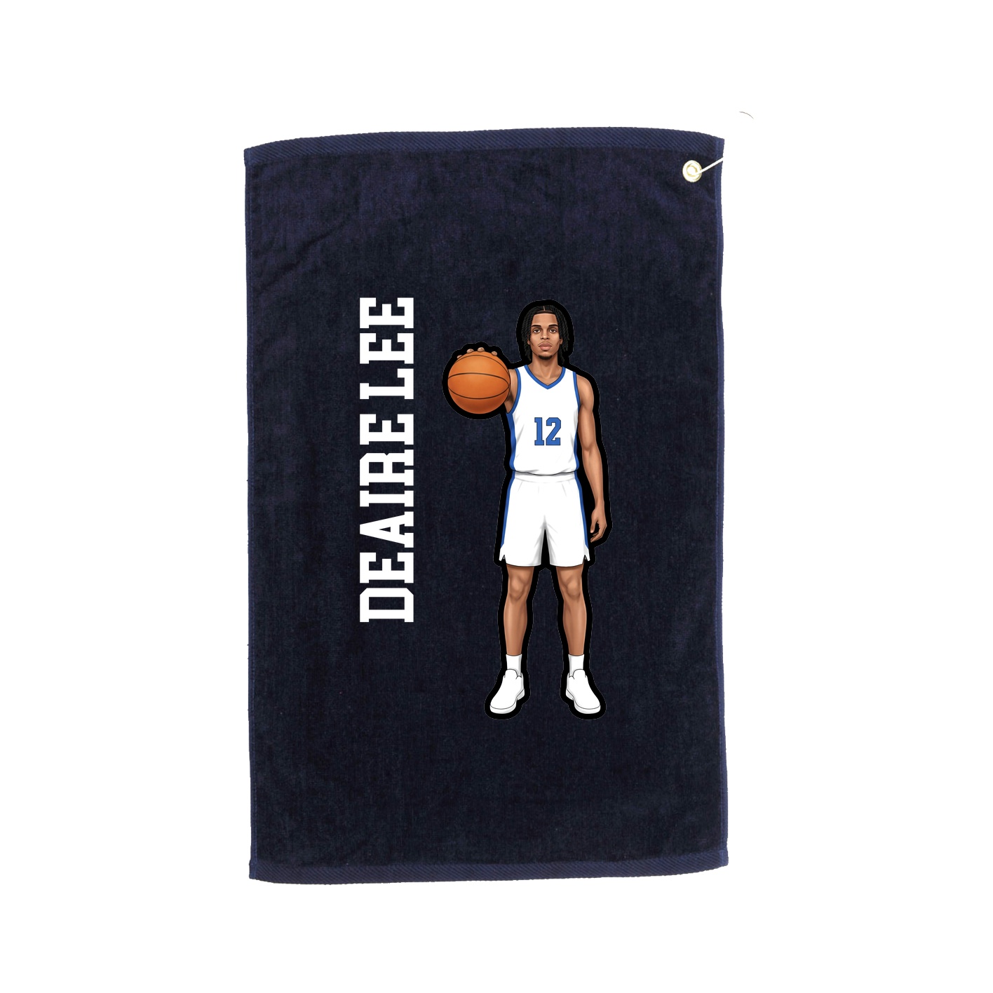 Golf Towel — Name Vertical in Navy