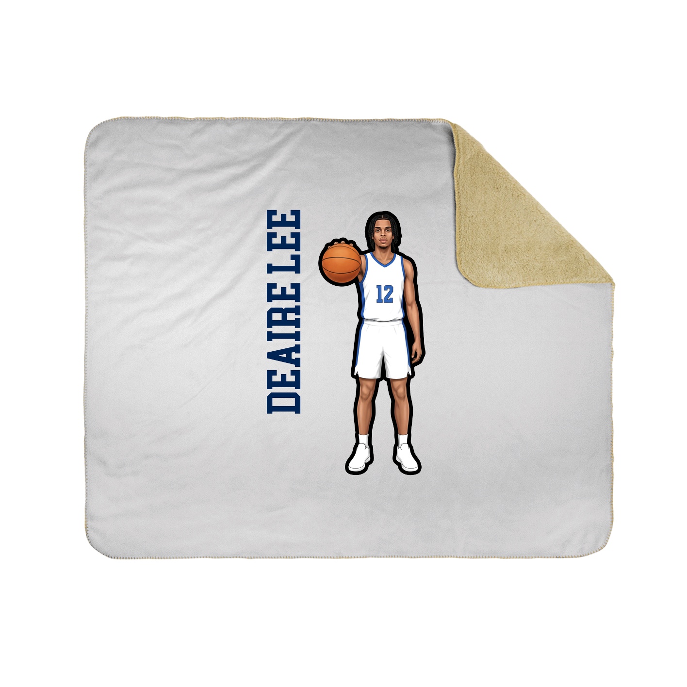 Throw Blanket — Name Vertical in White