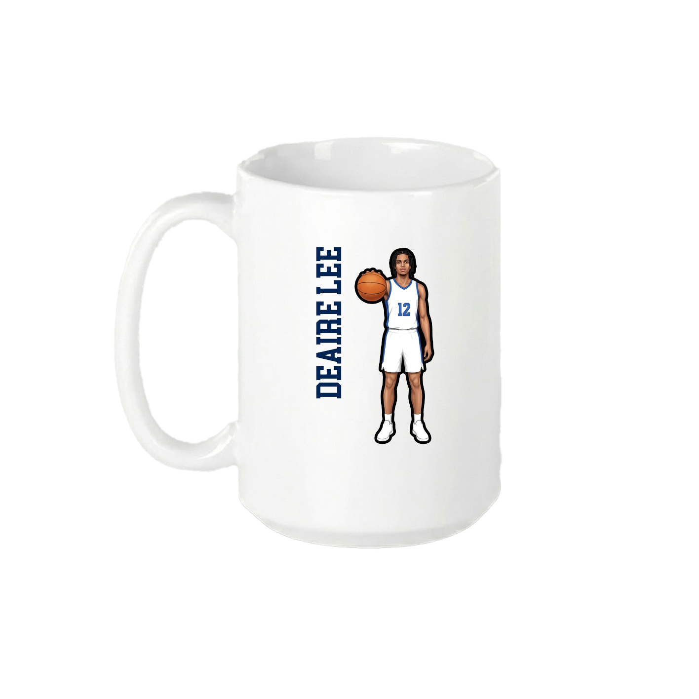 15oz Coffee Mug — Name Vertical in White