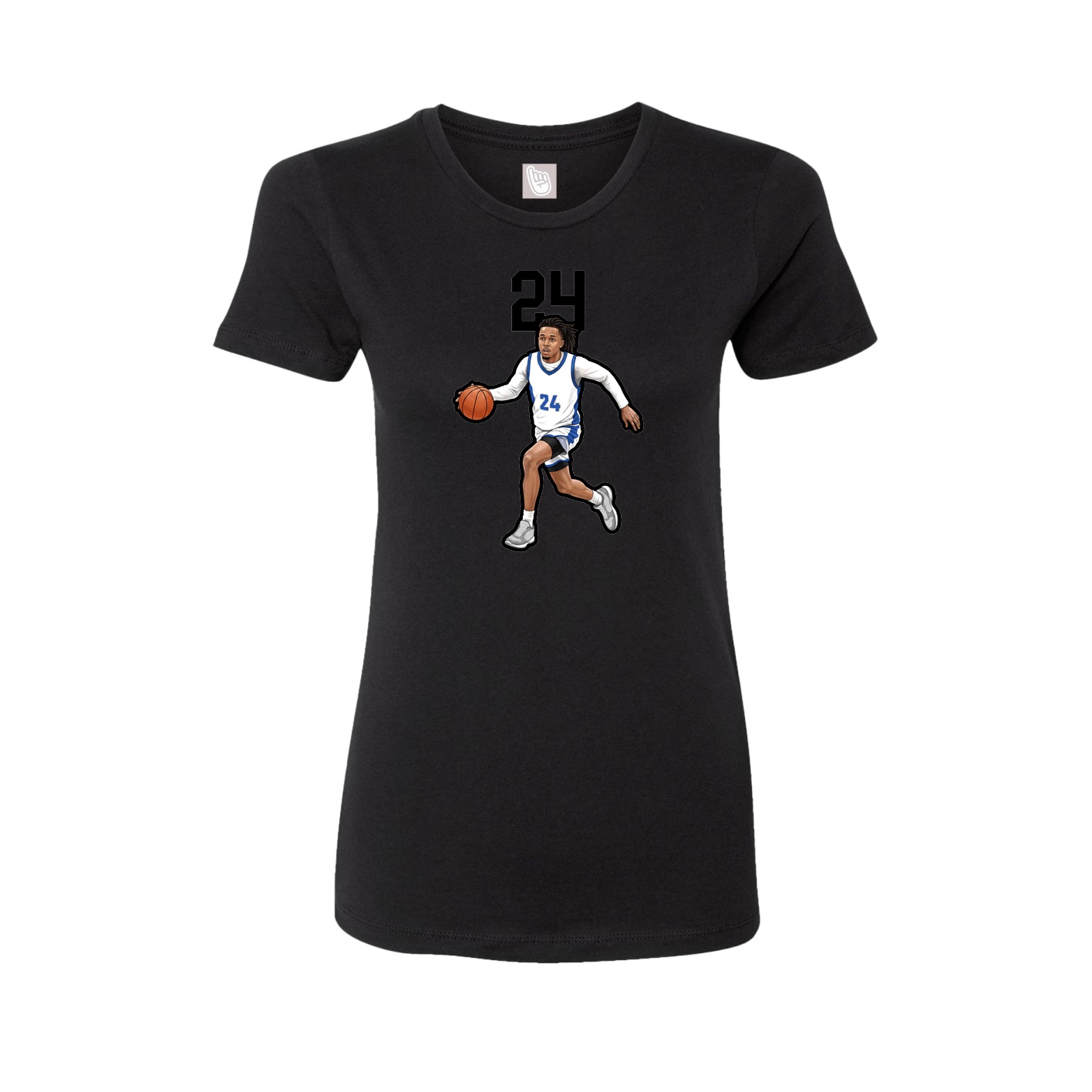 Fitted Women's Tee — Number Top in Black