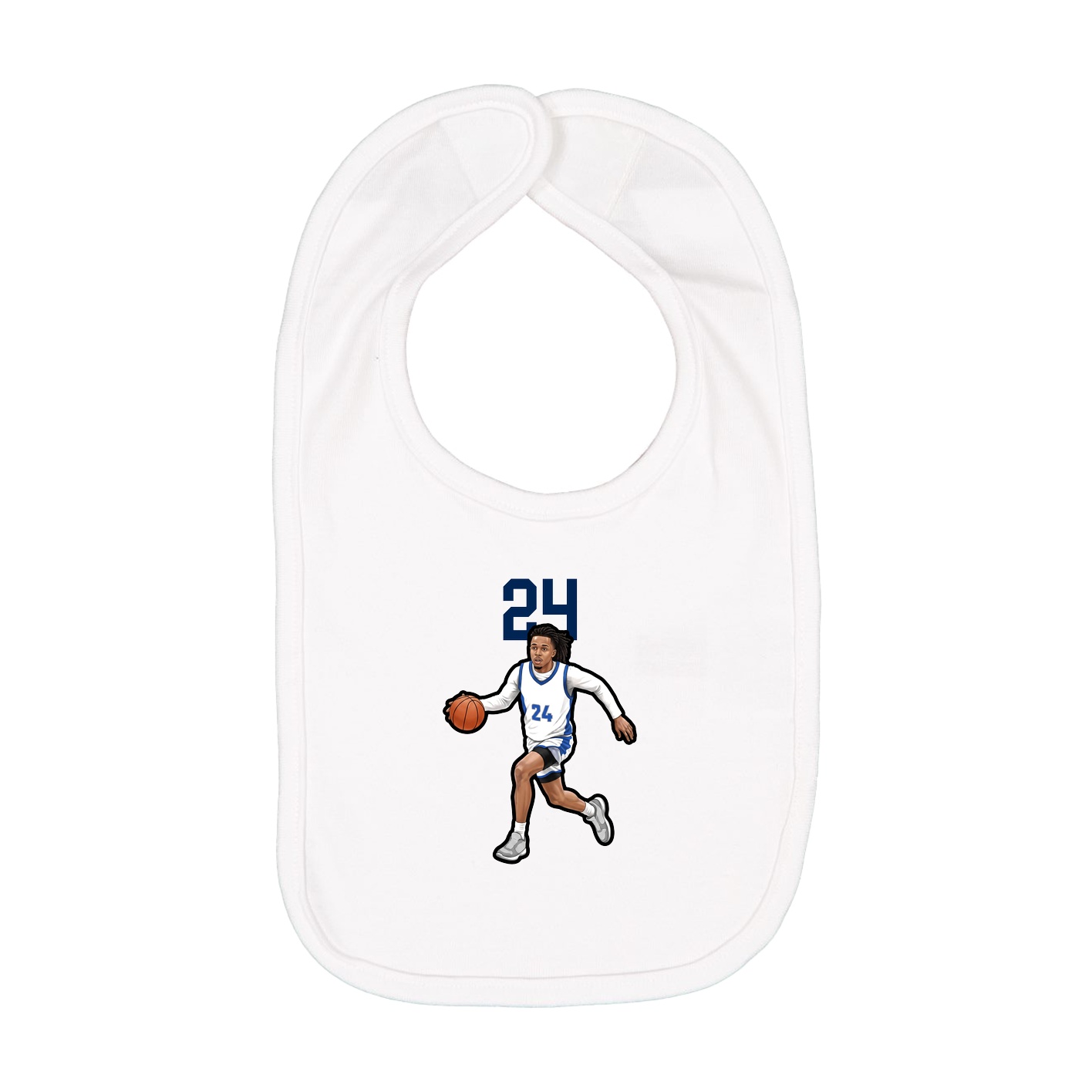 Infant Bib — Number Top in White