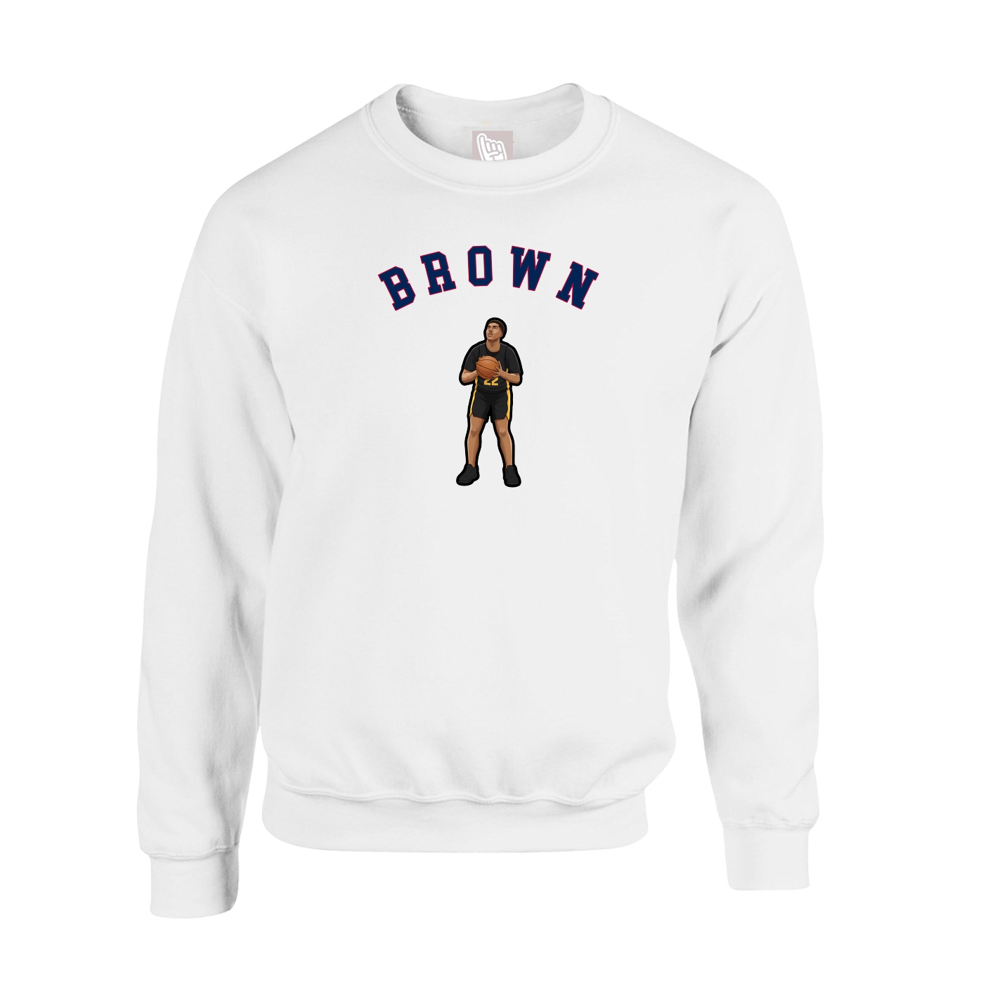 Fleece Crew — Shirsey Arch in White