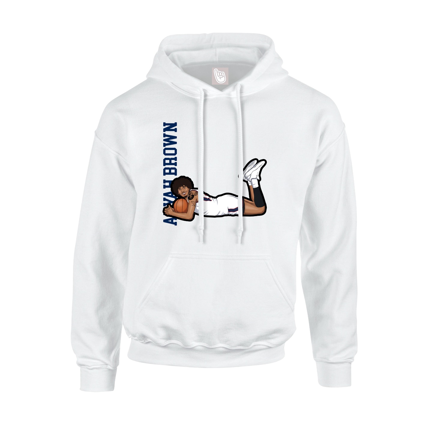 Youth Hoodie — Name Vertical in White