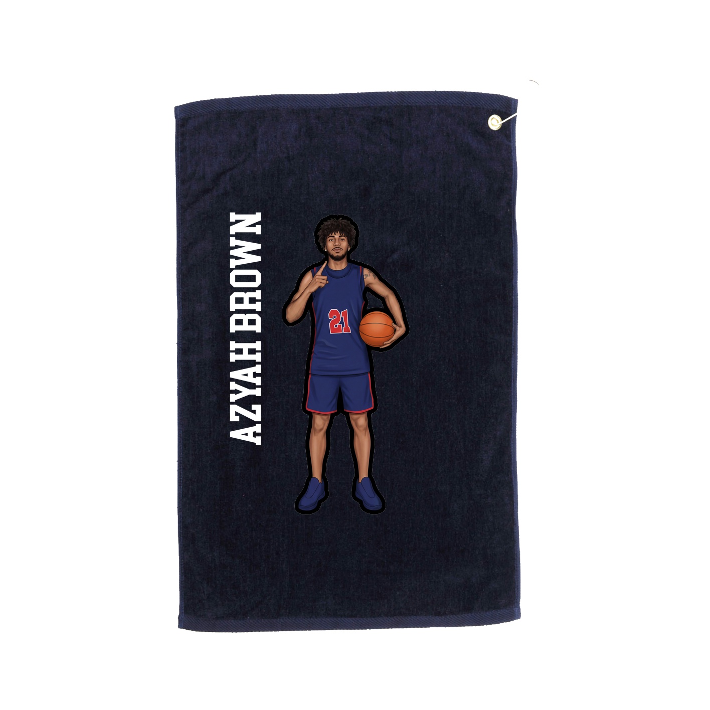 Golf Towel — Name Vertical in Navy