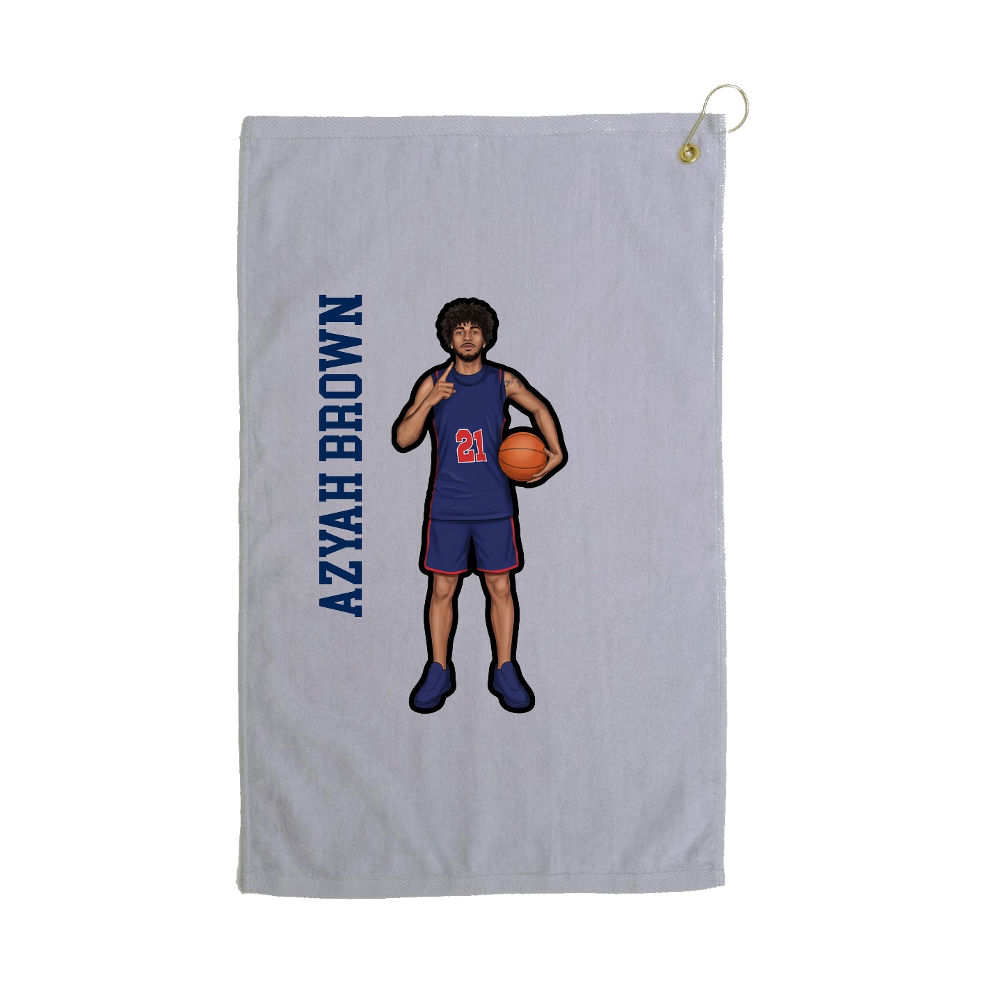 Golf Towel — Name Vertical in Grey