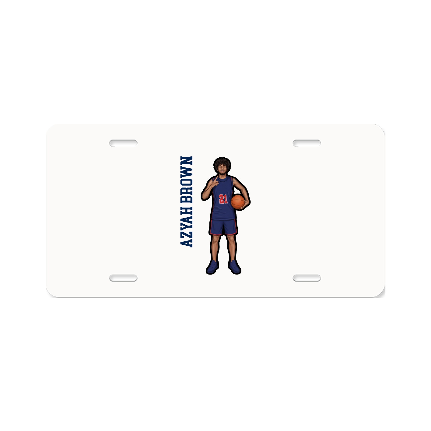 License Plate — Name Vertical in Classic