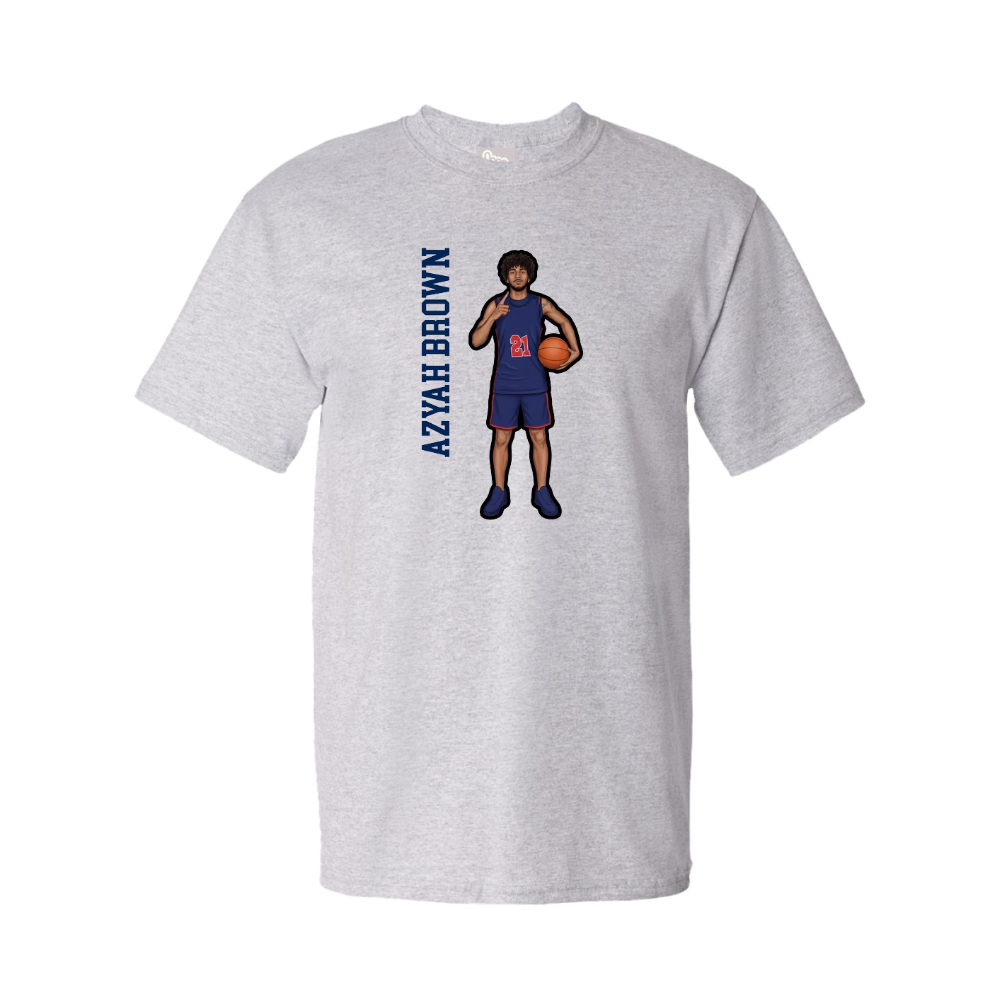 Tee — Name Vertical in Grey