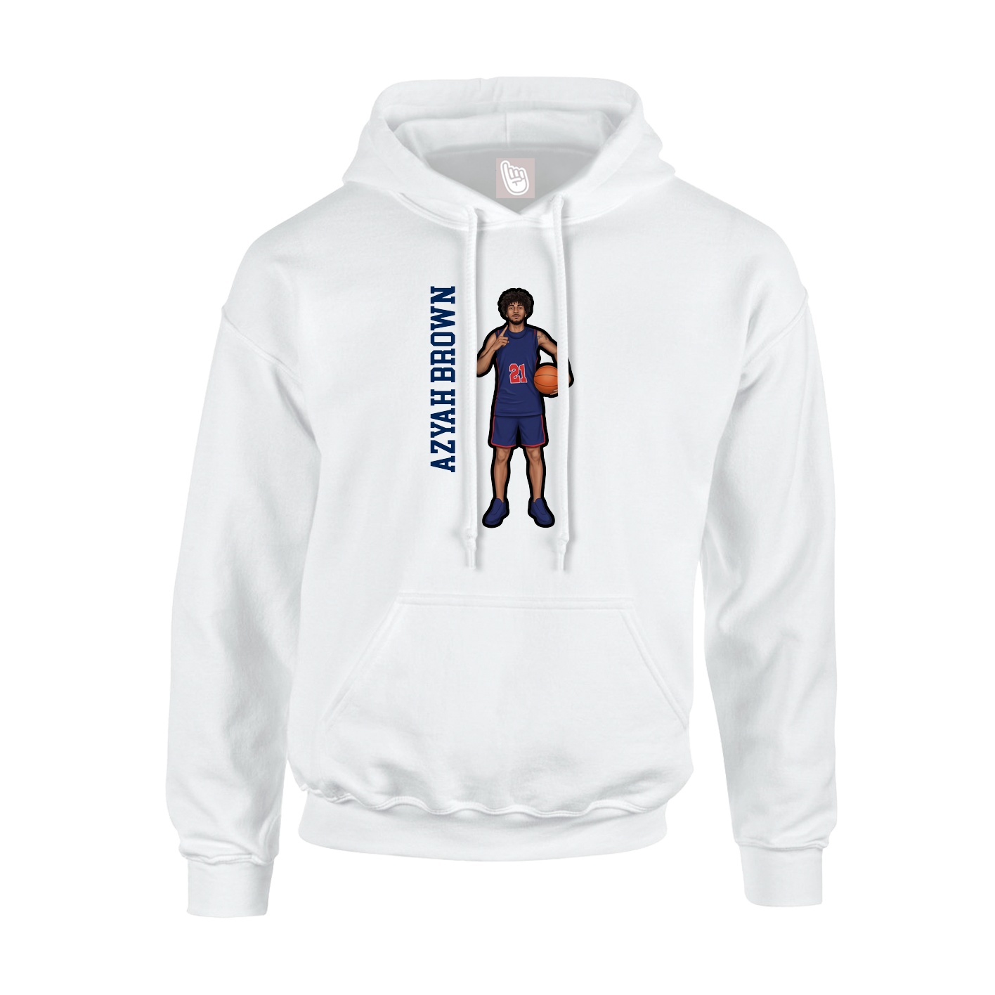Youth Hoodie — Name Vertical in White