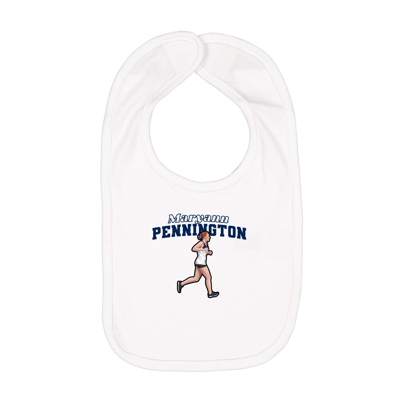 Infant Bib — Name Arch in White