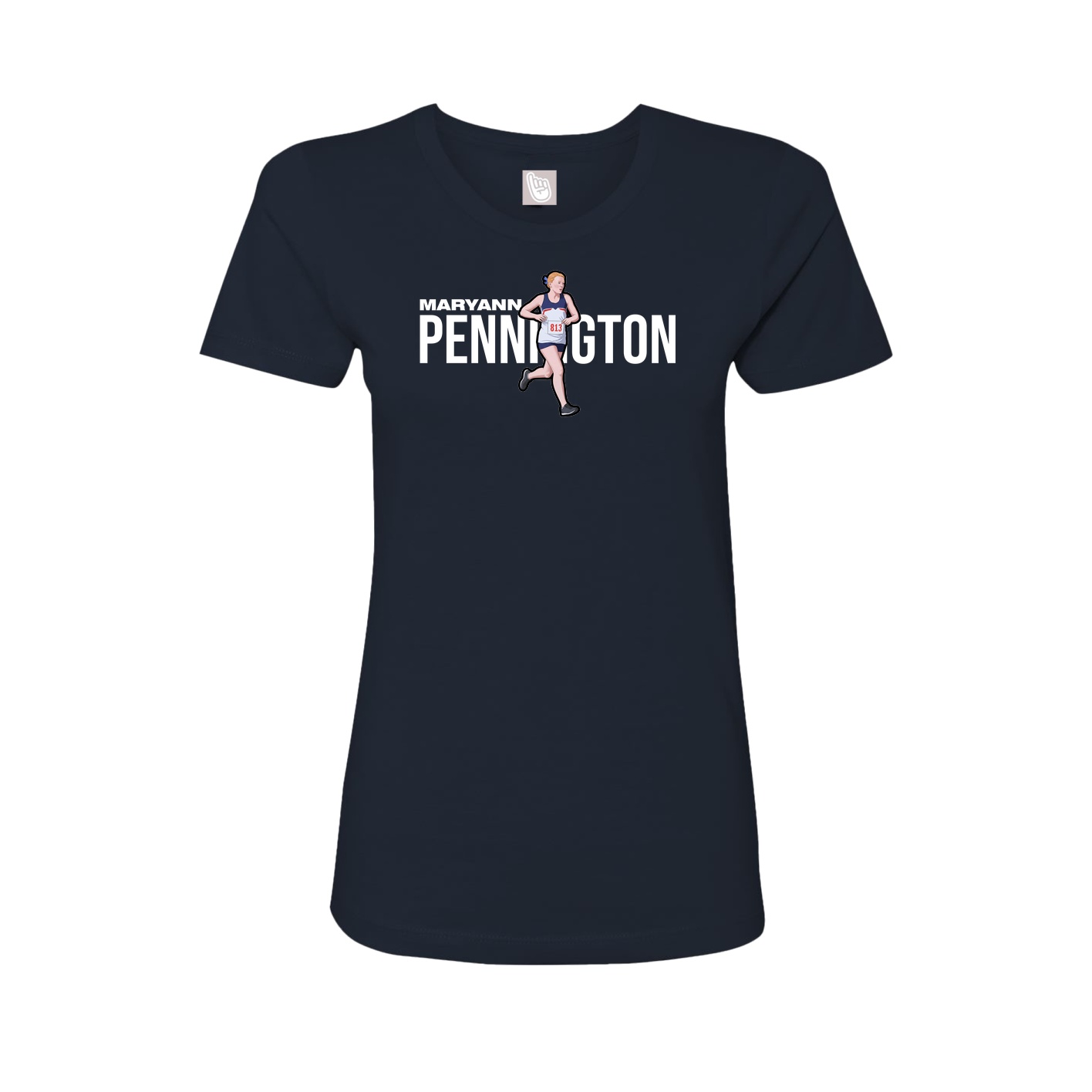 Fitted Women's Tee — Player Name in Navy