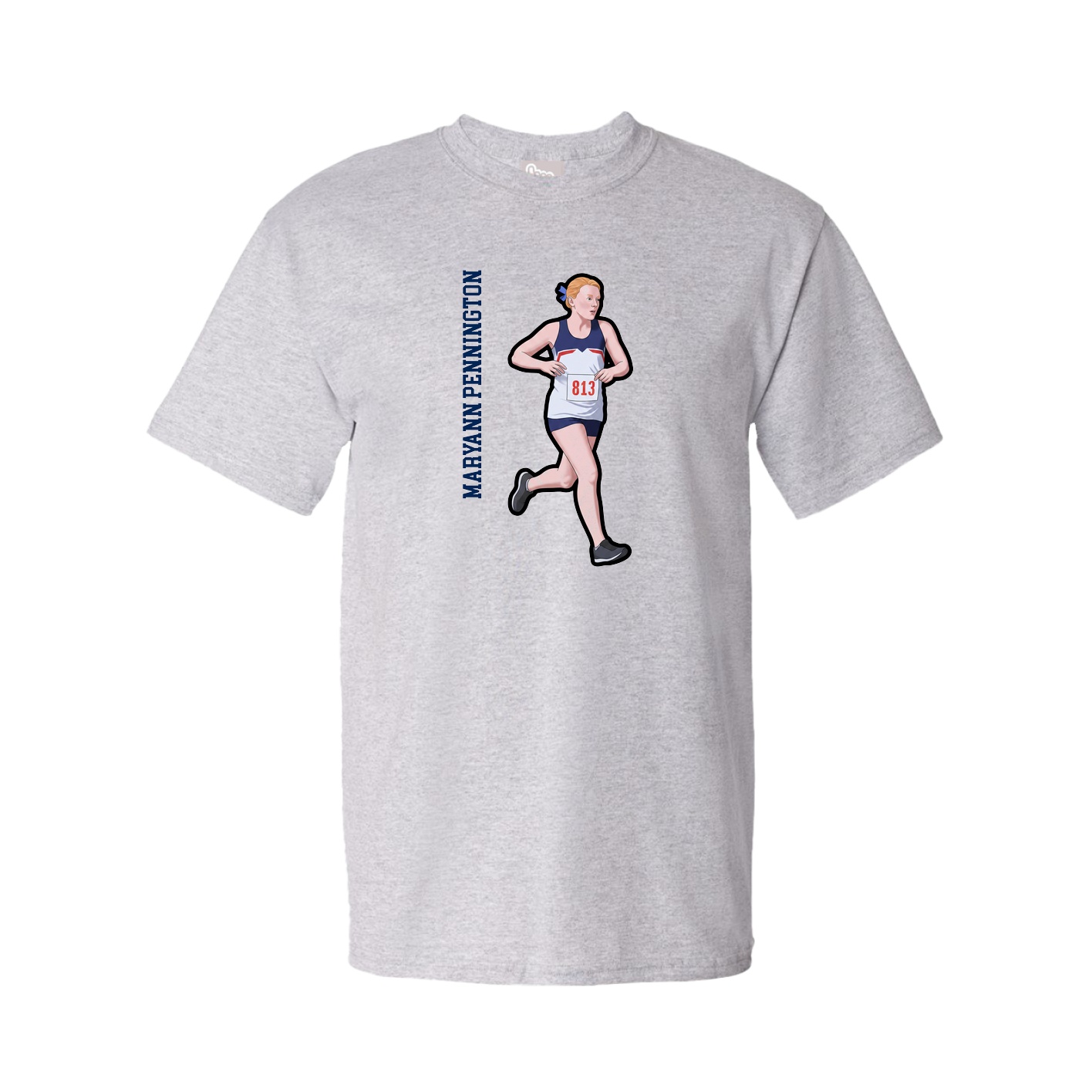 Tee — Name Vertical in Grey