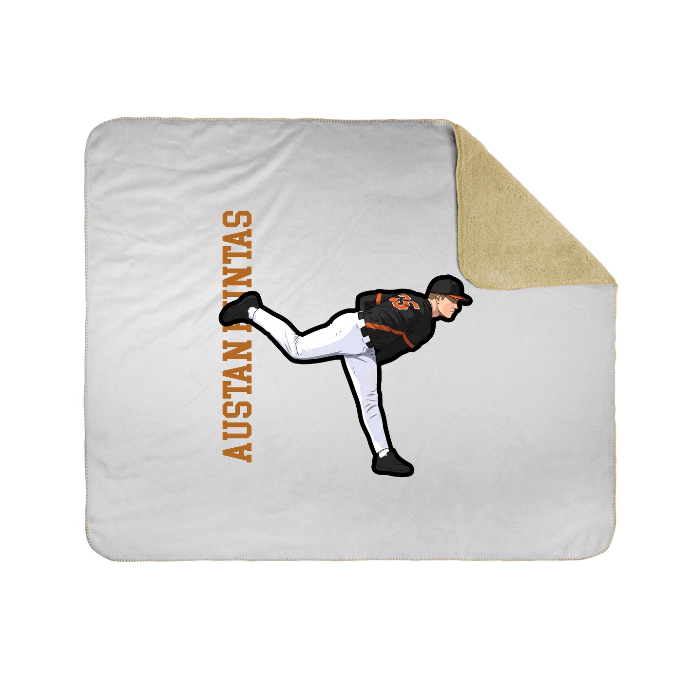 Throw Blanket — Name Vertical in White