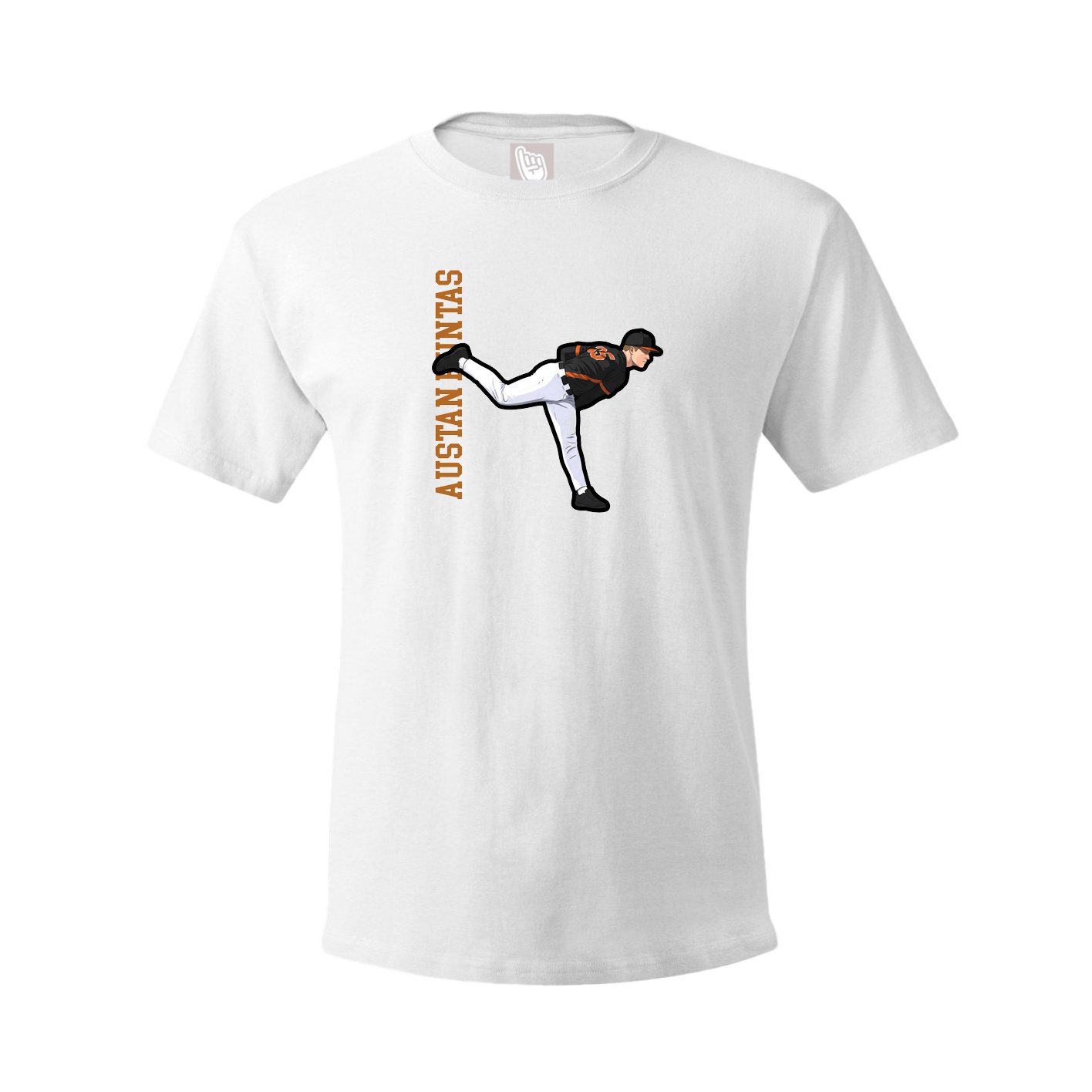Youth Tee — Name Vertical in White