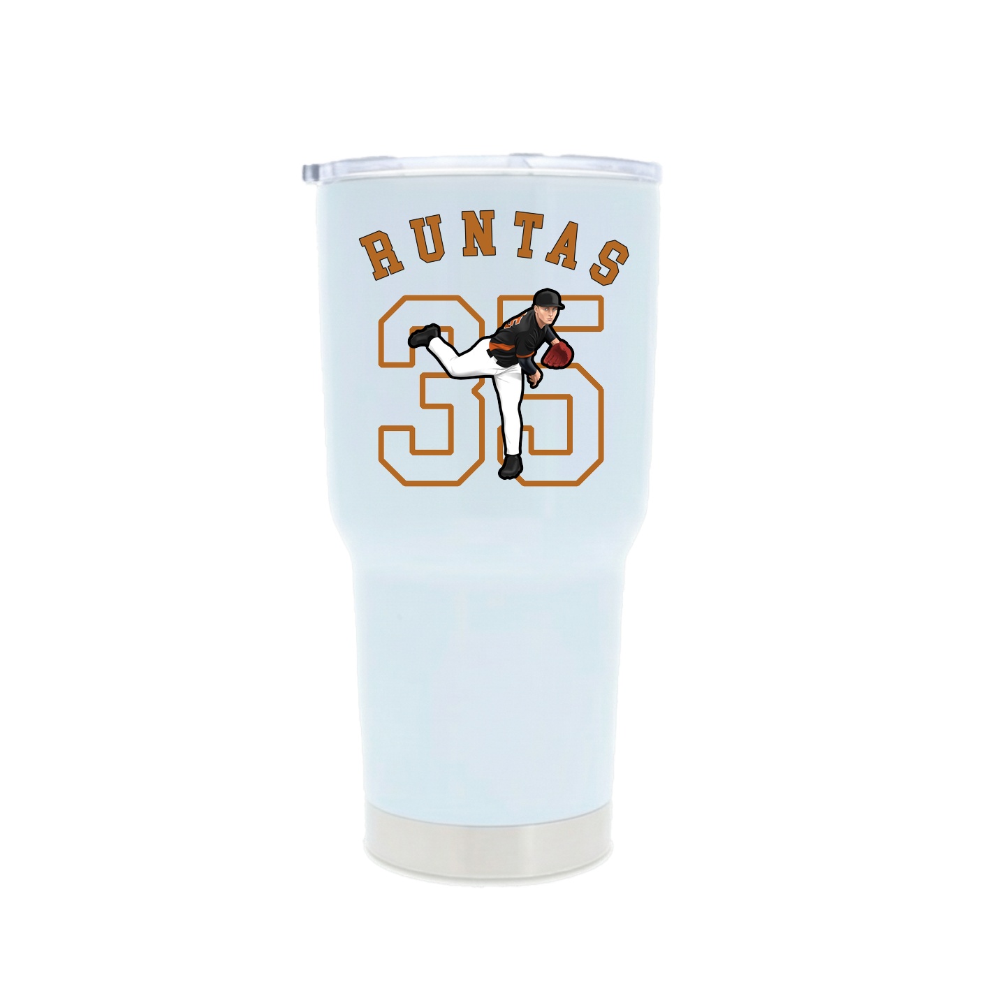 30oz Stainless Steel Tumbler — Shirsey Arch in White