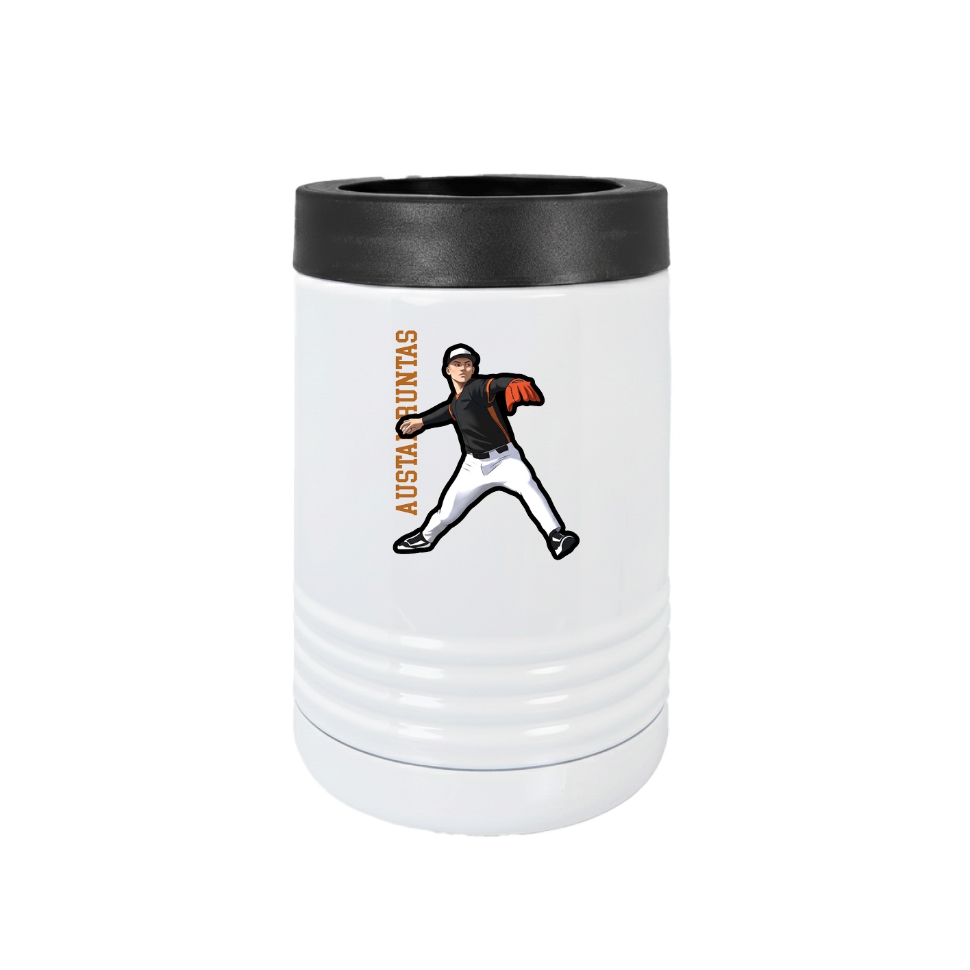 Beverage Holder — Name Vertical in White