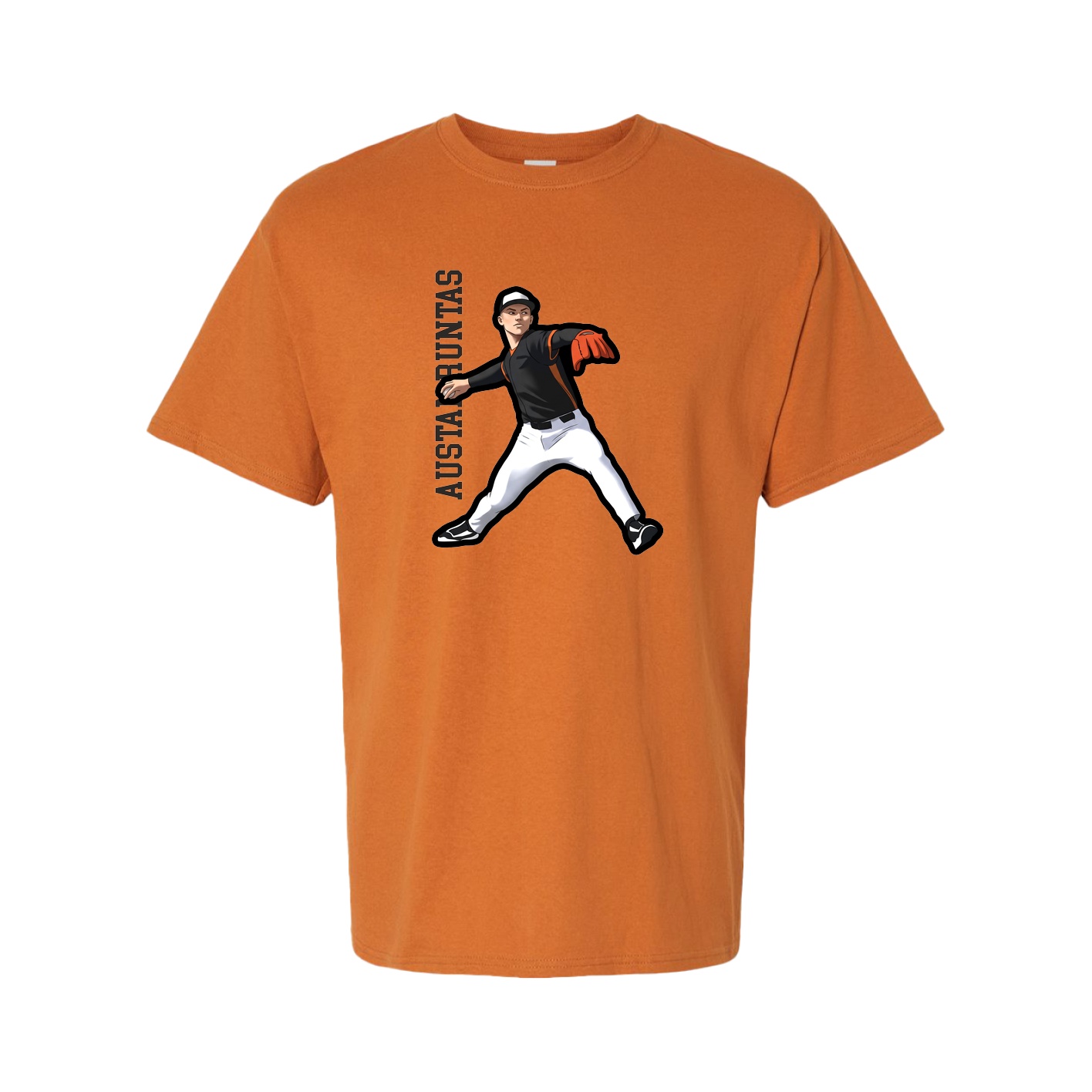 Tee — Name Vertical in Orange