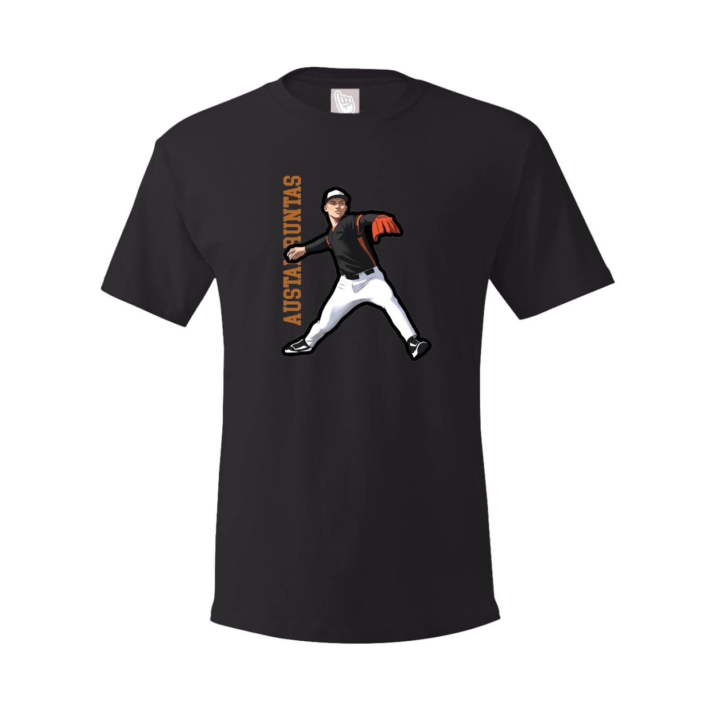 Youth Tee — Name Vertical in Black