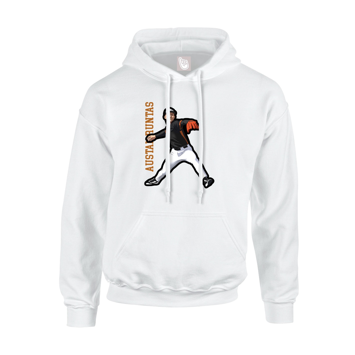 Hoodie — Name Vertical in White