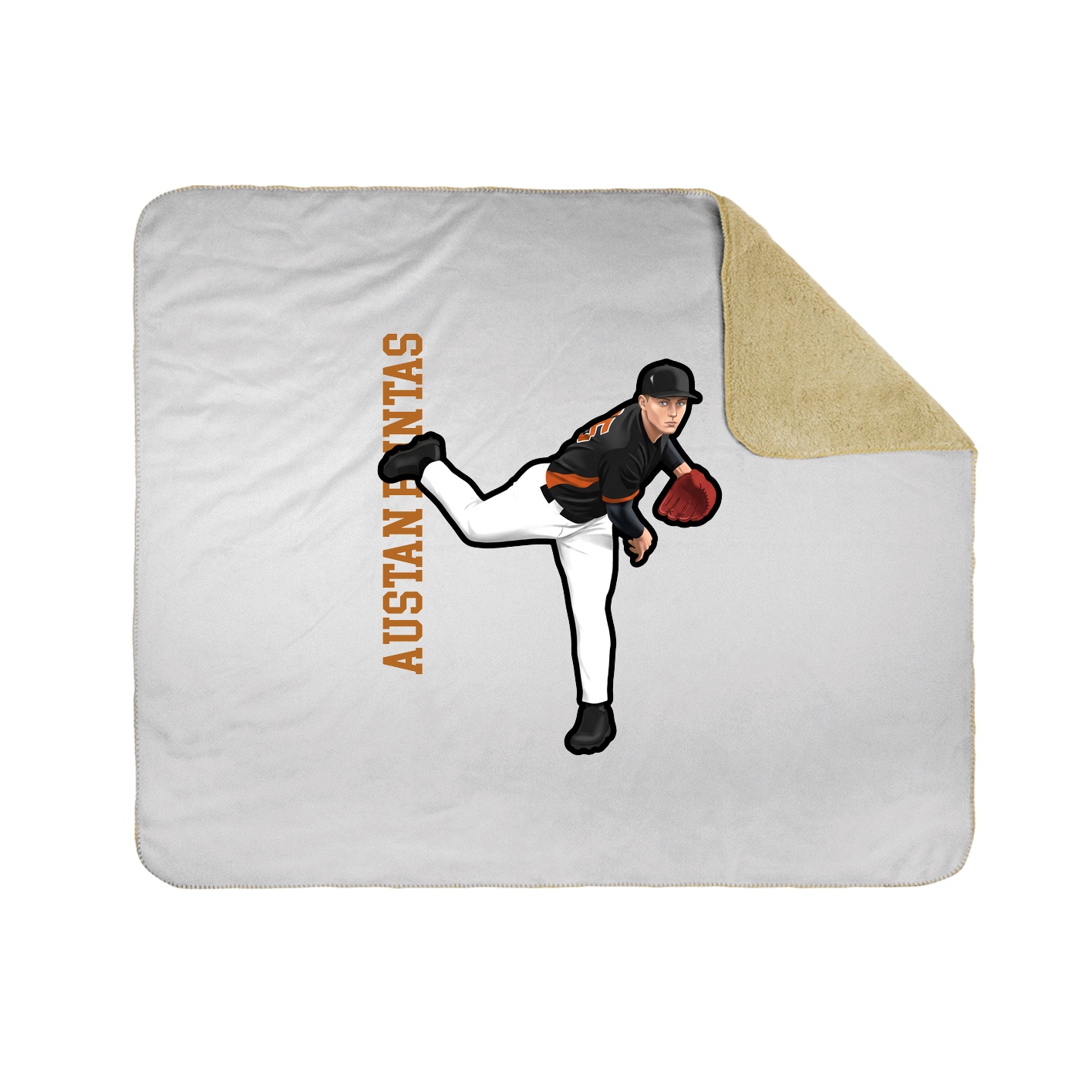 Throw Blanket — Name Vertical in White