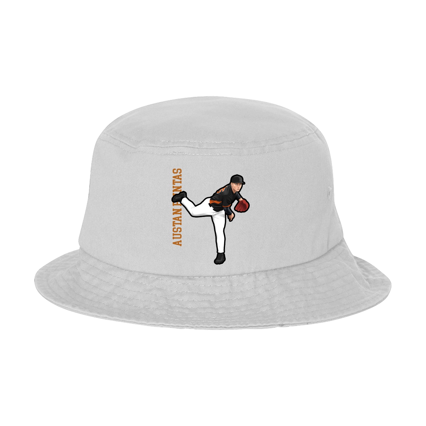 Bucket Cap — Name Vertical in White