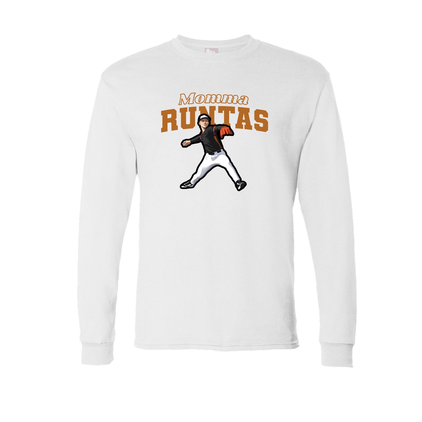 Long Sleeve Tee — Mothers Day Block in White
