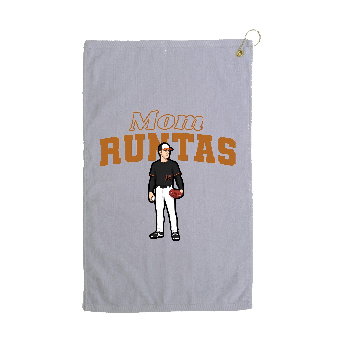 Golf Towel — Mothers Day Block in Grey