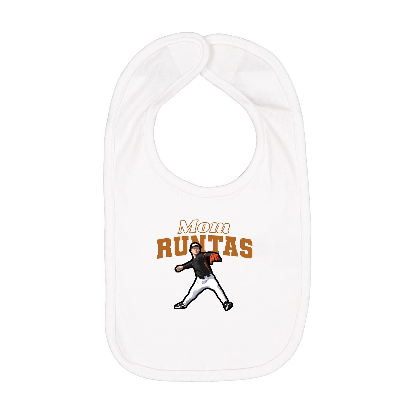Infant Bib — Mothers Day Block in White
