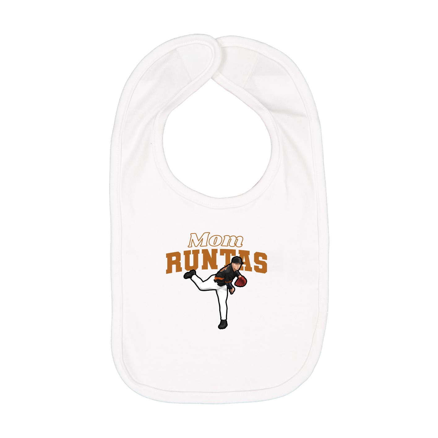 Infant Bib — Mothers Day Block in White