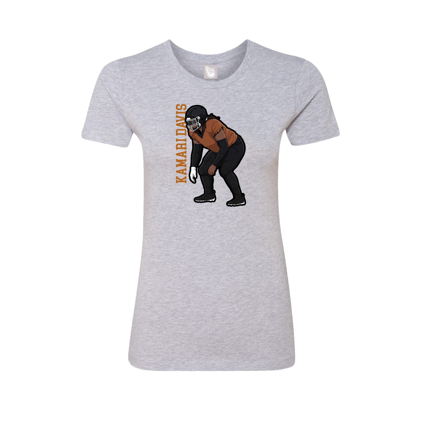 Womens Tee — Name Vertical in Grey