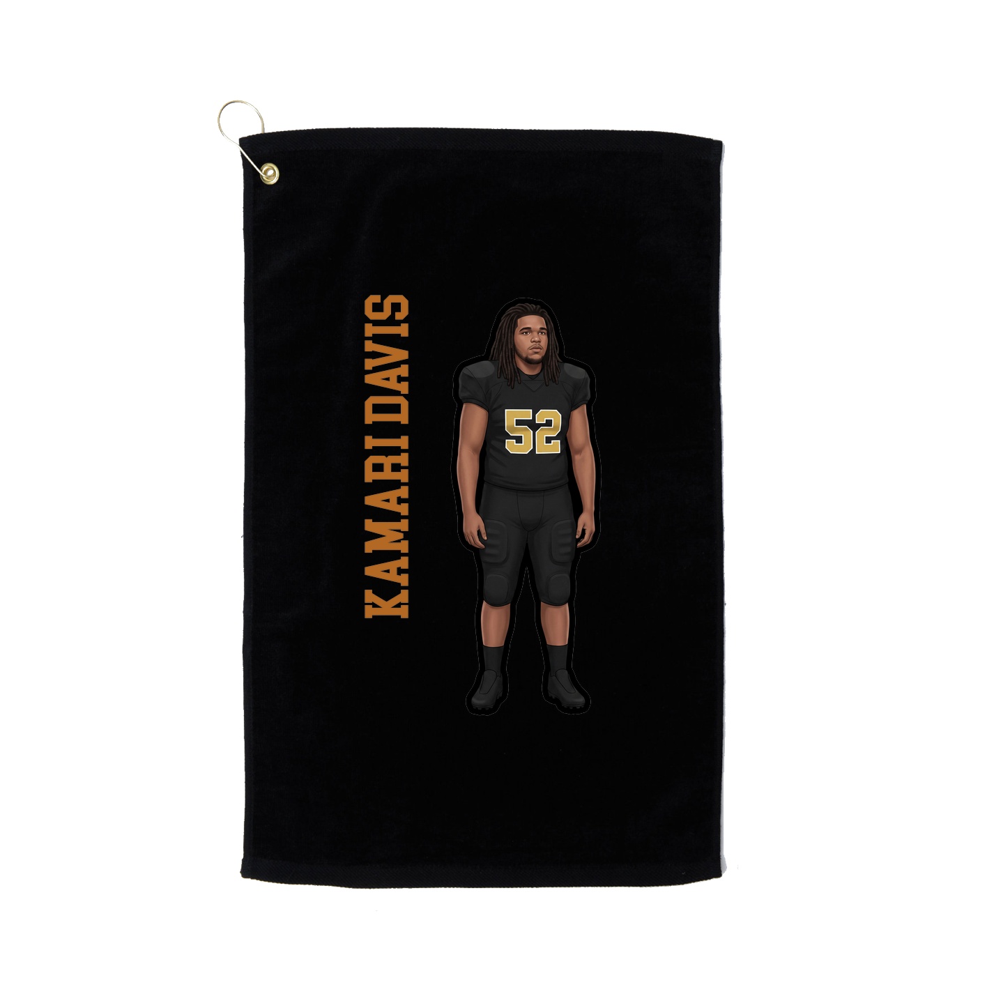 Golf Towel — Name Vertical in Black