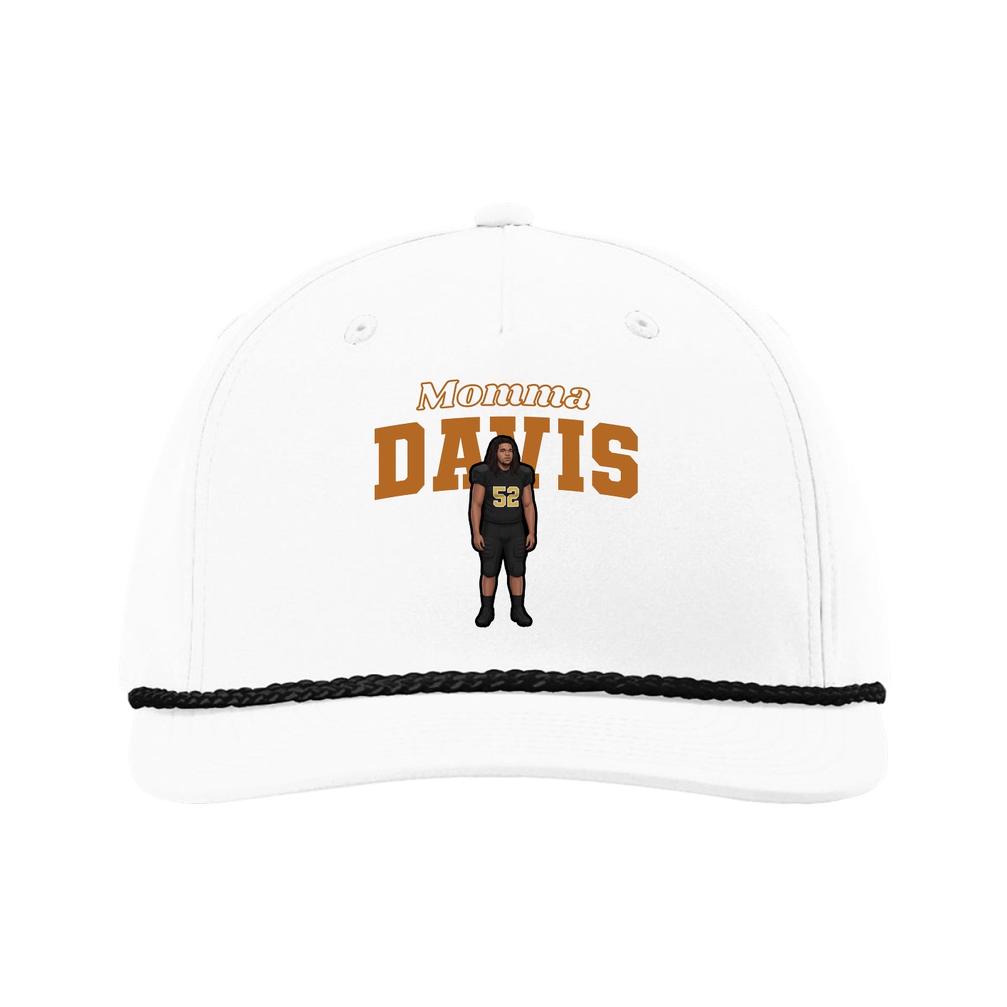 Five-Panel Classic Rope Cap — Mothers Day Block in White