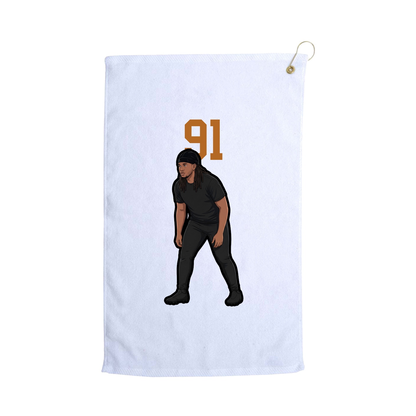 Golf Towel — Number Top in White