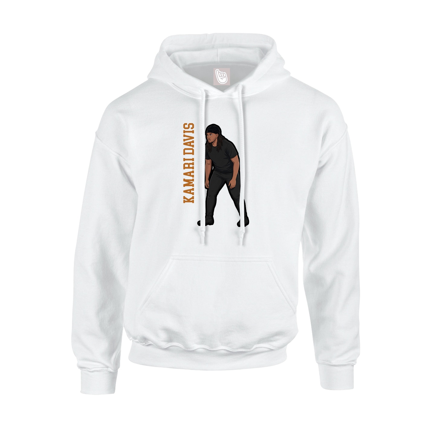 Youth Hoodie — Name Vertical in White