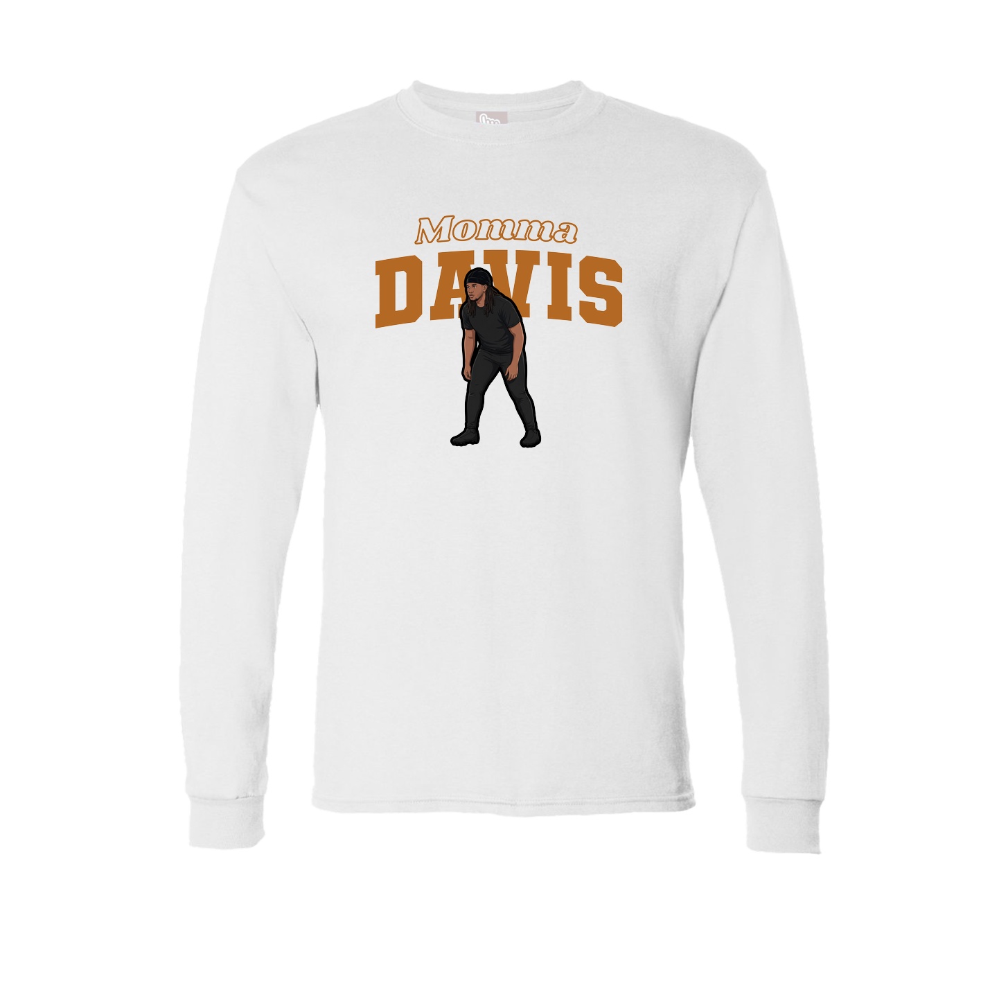Long Sleeve Tee — Mothers Day Block in White