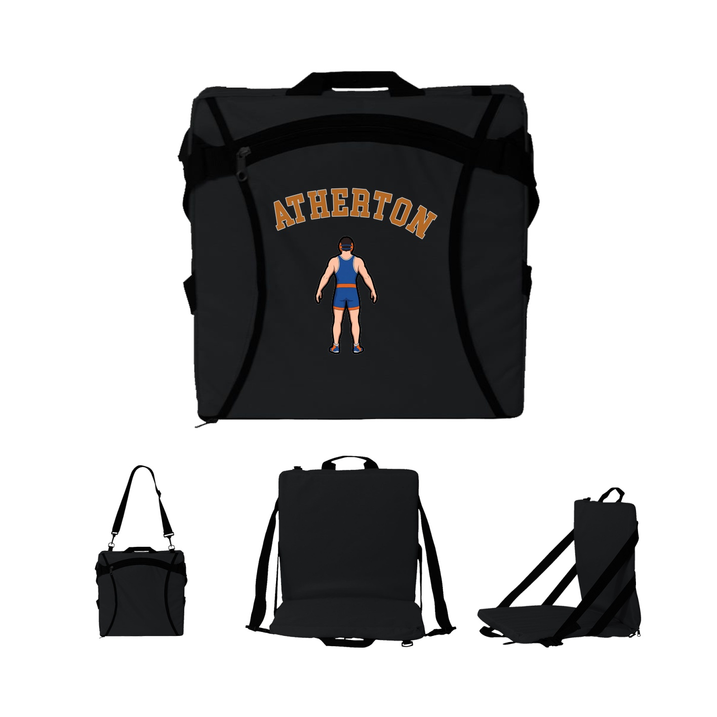 Folding Stadium Seat — Shirsey Arch in Black