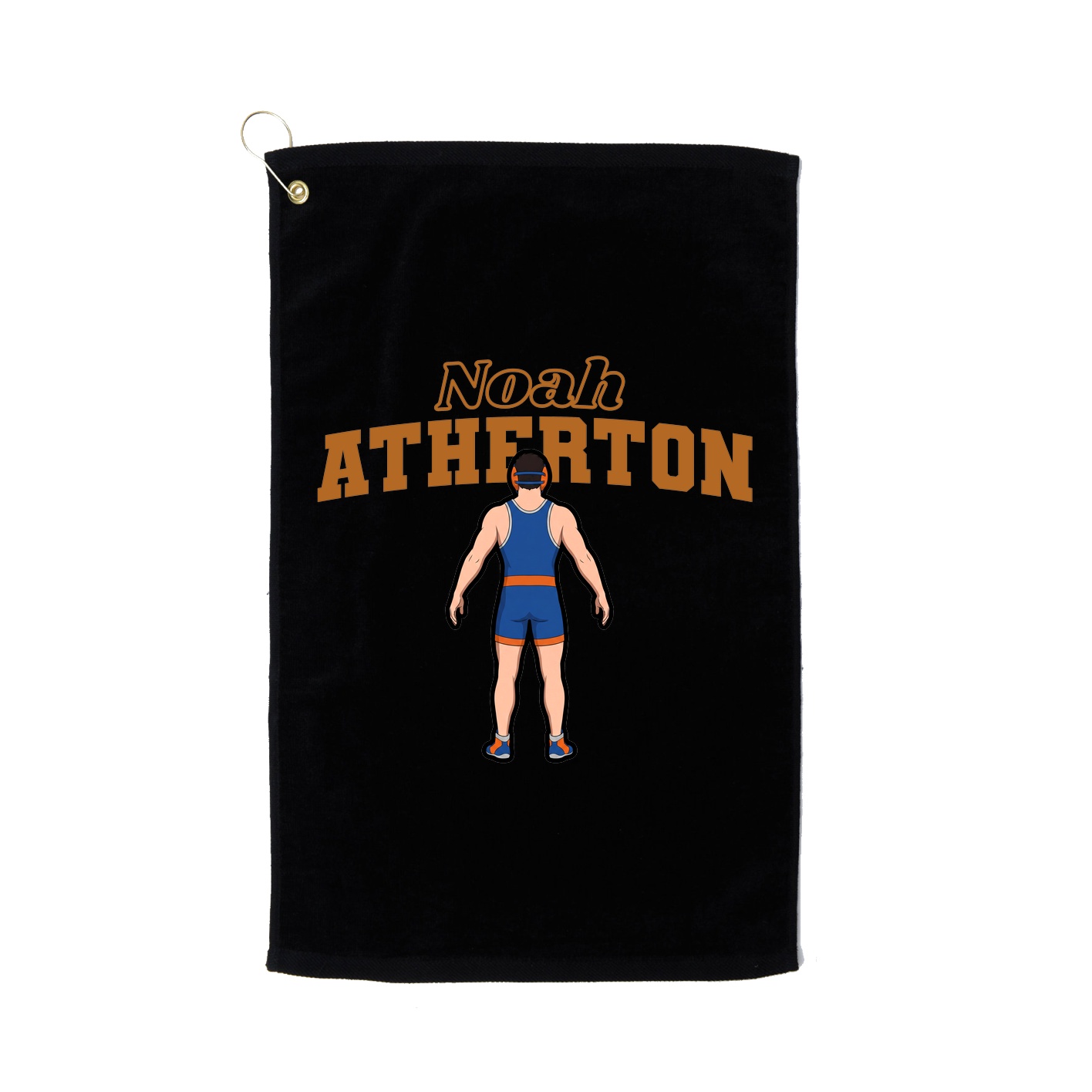 Golf Towel — Name Arch in Black