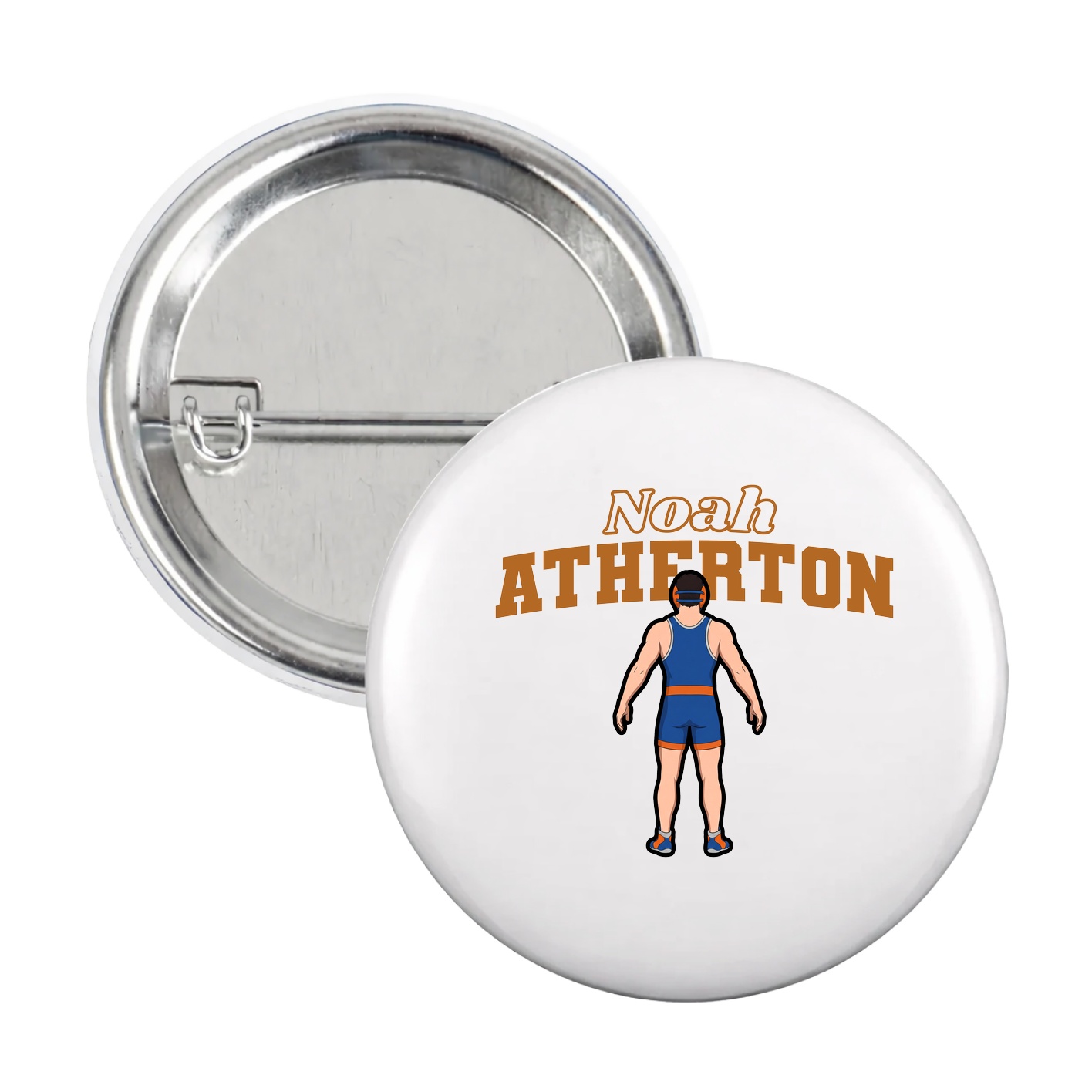 Game Day Button — Name Arch in White