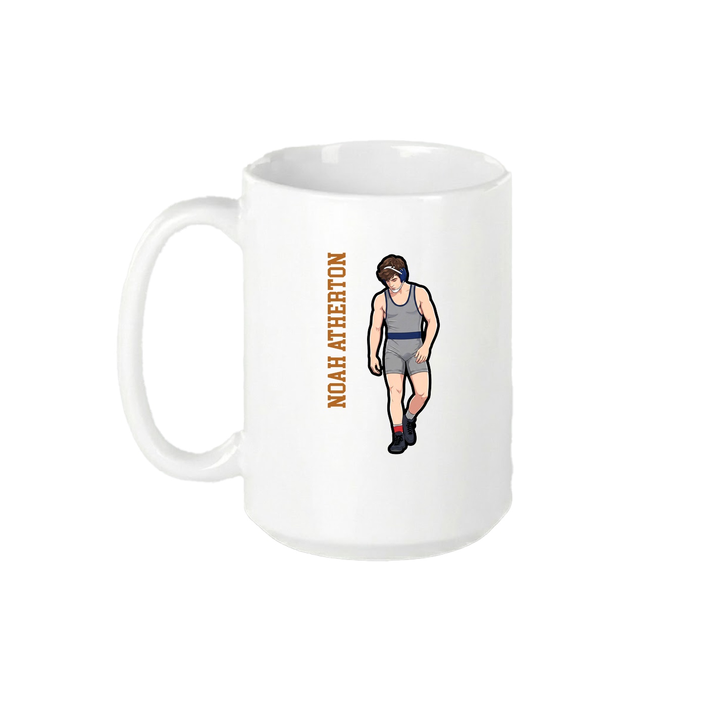 15oz Coffee Mug — Name Vertical in White