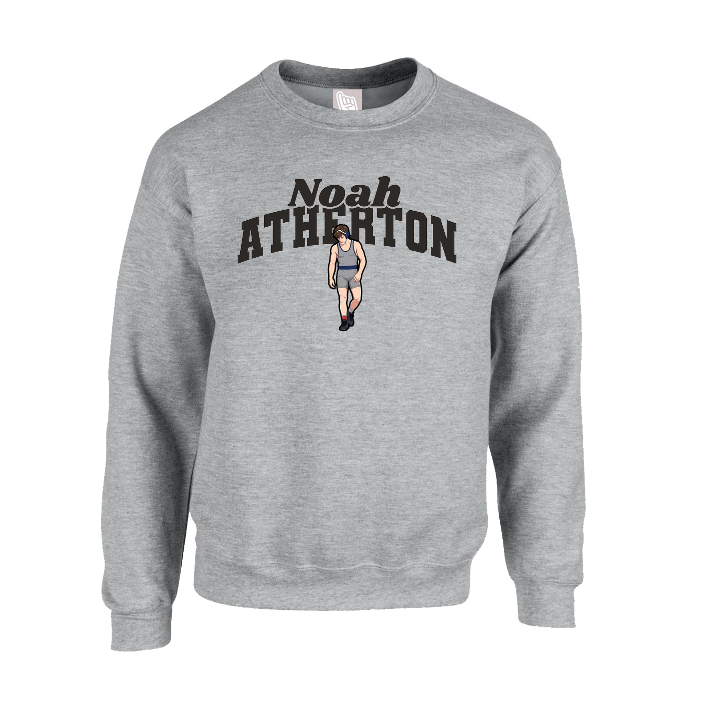 Fleece Crew — Signature Arch in Grey
