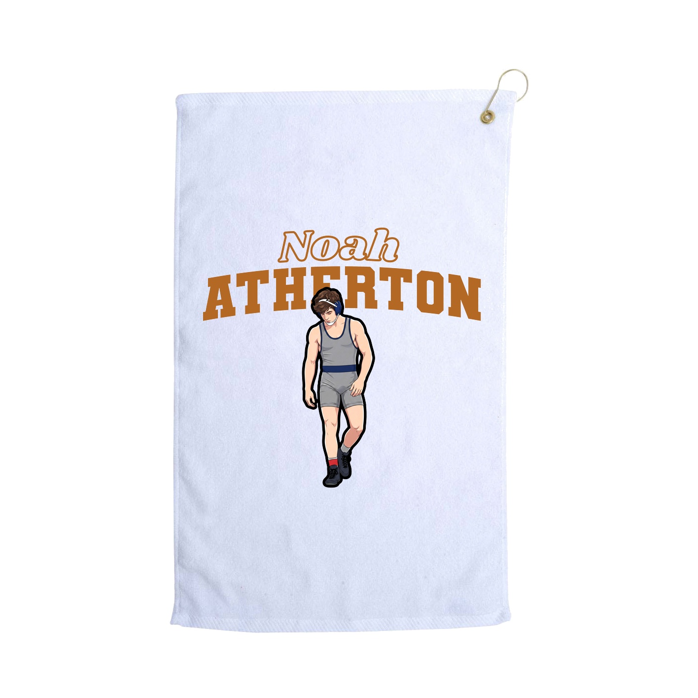 Golf Towel — Name Arch in White