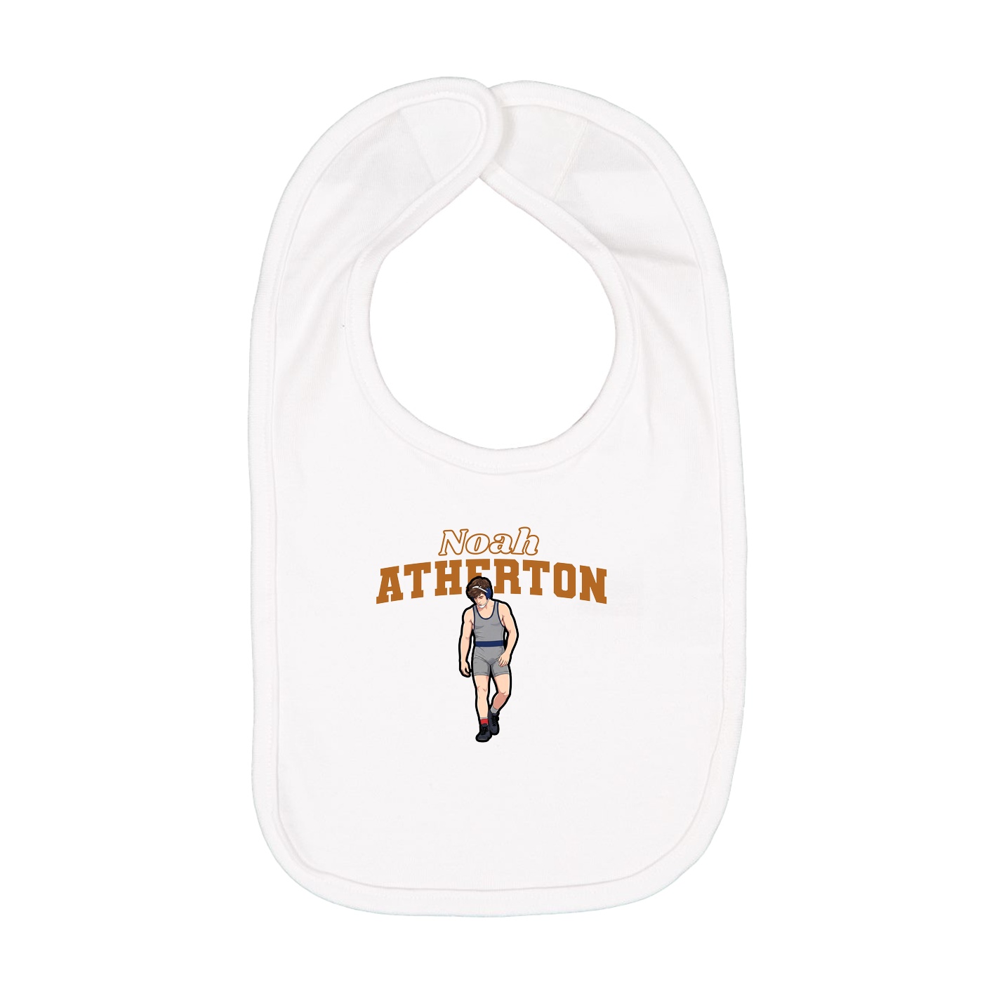 Infant Bib — Name Arch in White