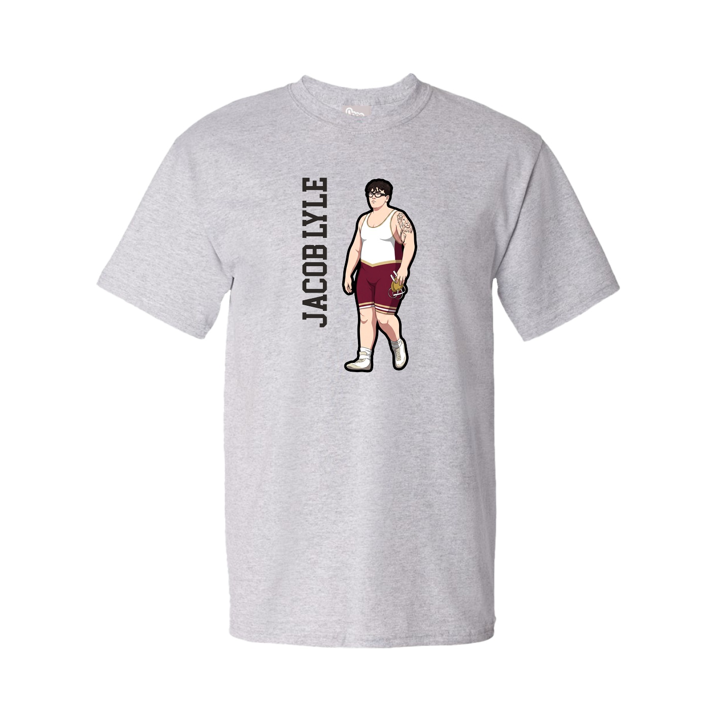 Youth Tee — Name Vertical in Grey