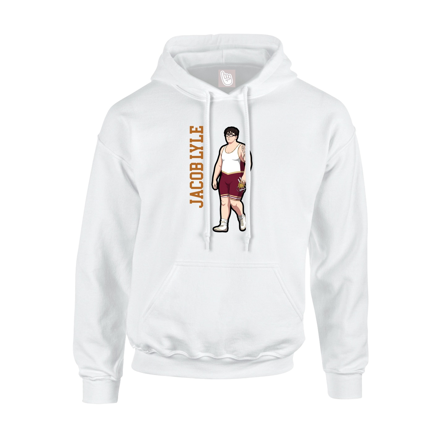 Youth Hoodie — Name Vertical in White